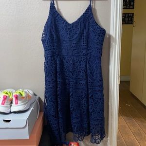 Navy crochet dress